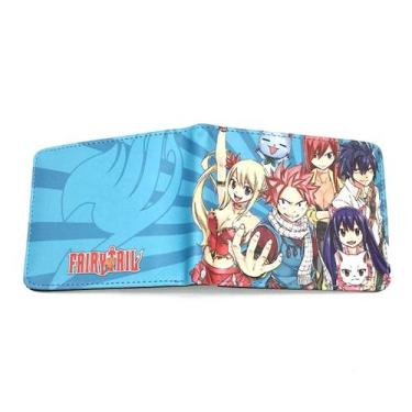 Imagem de Carteira, bolsa de moedas, couro, duas dobras, curta, Fairy Tail Anime