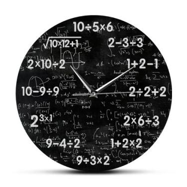 Imagem de Relógio de parede: matemática, multiplicação e divisão, acrílico de 30