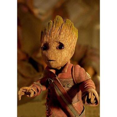 Imagem de Pôster de arte de parede Guardiões da Galáxia Baby Groot Retro Anime -