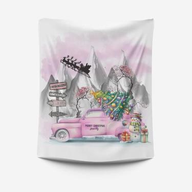 Imagem de Tapeçaria de parede de árvore de Natal 150x100cm de fibra de poliéster