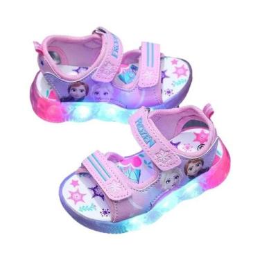 Imagem de Sandálias Frozen Elsa Com Luzes LED Para Crianças Meninos E Meninas, C
