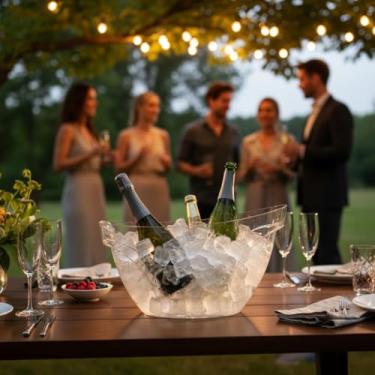 Imagem de Champanheira 12 Litros Luxosa Balde Acrílico Grande Resistente Balde de Gelo Acrílico (TRANSPARENTE)