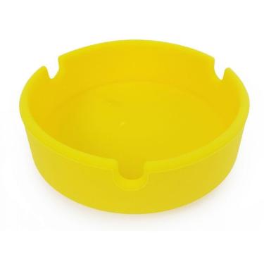 Imagem de Cinzeiro Silicone Redondo Não Queima Não Quebra Amarelo