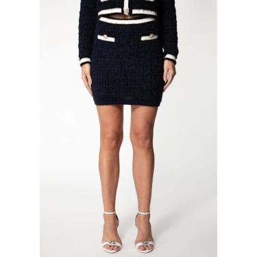 Imagem de Saia em Tricot Bouclé Azul Marinho-Feminino