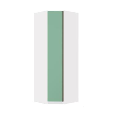 Imagem de Guarda Roupa De Canto Prime 1 Porta Bater MDP Branco F.F. Verde Jade Luciane Móveis