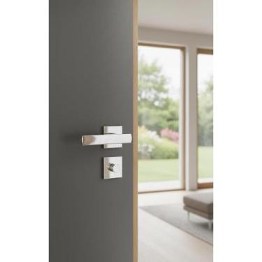 Imagem de Fechadura Interna Quadrada Inox 40mm - Segurança e Design - Congratula