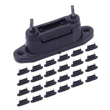 Imagem de KuGuo Cerca Elétrica Poste de Madeira Isolador de Grampo de Canto de Plástico para Fita Elétrica 24P Preto