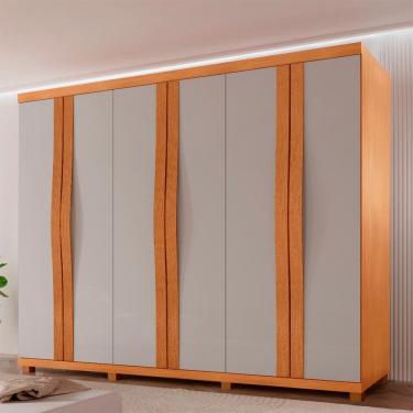 Imagem de Guarda Roupa Casal Rommeo 100 MDF 6 Portas e 6 Gavetas com Pes Moderna Mobilia