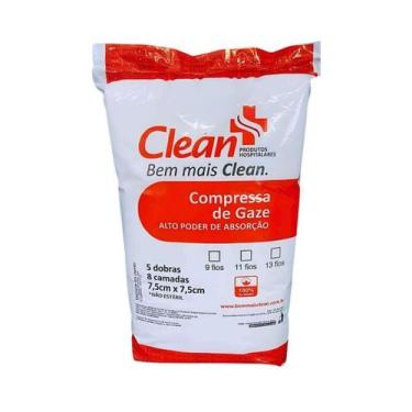 Imagem de Compressa de Gaze não Estéril Clean 11 Fios 500 Un - SP Marcas