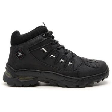 Imagem de Bota Coturno Adventure Motoqueiro Reforçada Biqueira Preto-Masculino
