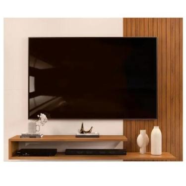 Imagem de Painel para TV até 50 com 2 Prateleiras e Nicho MDF MDP DJ Móveis Nand