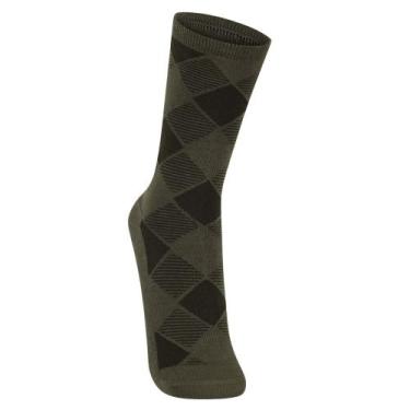 Imagem de Meia Lupo Argyle 1215-121, Caqui escuro, 37-44