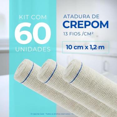 Imagem de Atadura Ortopédica de Crepom Faixa Bandagem Elástica 10cmx1.2m Kit 60 