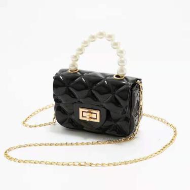Imagem de Bolsinha Infantil Transversal Mini Bag Blogueirinha para Passeios com Alça de Pérolas e...