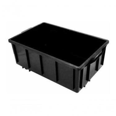 Imagem de Caixa Plástica Cx3 para Armazenamento 39,5L em Plástico Polipropileno PP Empilhável para Organização Preto Branco