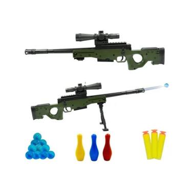 Imagem de Arma de Brinquedo Arminha de Brinquedo Lançador de Dardo e Bolas de Gel com Efeitos Sonoros Transparente DDG Toys