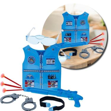 Imagem de Brinquedo Infantil Kit Policial - Azul com Acessórios para Faz de Conta e Desenvolvimento de Habilidades Sociais