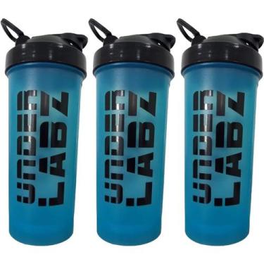 Imagem de Kit 3X Coqueteleira Slim - 600ml Azul - Under Labz