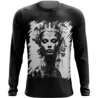 Imagem de Camiseta Manga Longa Pesca Rainha da Floresta Nórdica 8, Baby Look P
