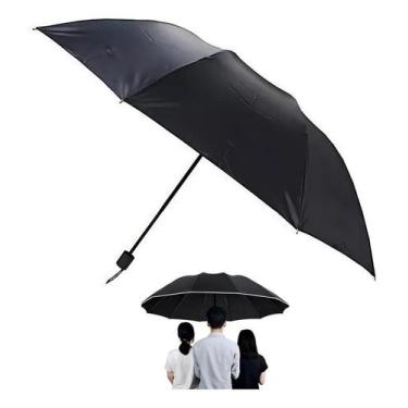 Imagem de Guarda Chuva Reforçado Gigante Para Até 3 Pessoas Cor Preto - L-Bom