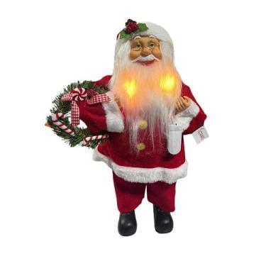 Imagem de Papai Noel Em Pe Vermelho Branco 40cm C/LED Florarte 83382001