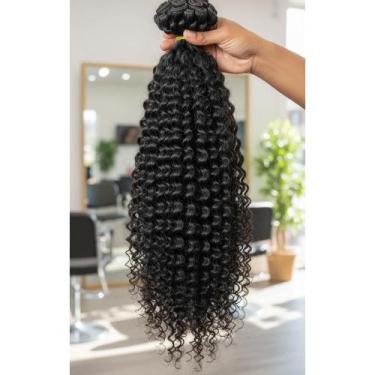 Imagem de Cabelo Humano Cacheado 55cm 50g Castanho Natural - Congratulations Sto