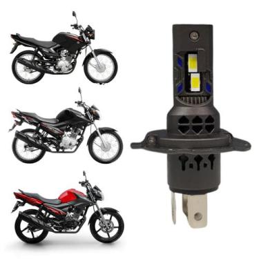 Imagem de Lâmpada de Led H4 Pk20 Farol Moto Yamaha Super Branca Efeito Xenon Fác