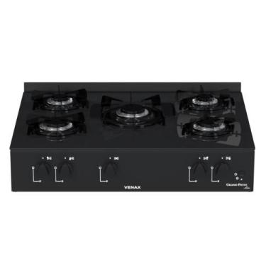 Imagem de Fogao a Gas Portatil 5 Bocas Venax Grand Petit Line Preto, Bivolt