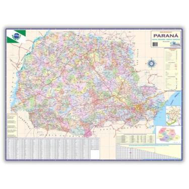 Imagem de Mapa do Estado Do Paraná - Dobrado 120 x 90 cm - Escolar - Capital Int