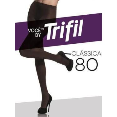 Imagem de Meia Calça Fio 80 Trifil Grossa e Resistente, P, Preto