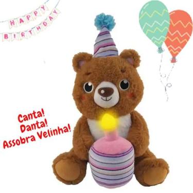 Imagem de Pelúcia Interativa Urso Canta Parabéns e Dança 30cm Toyng