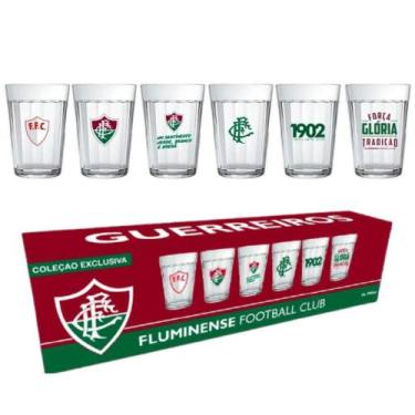 Imagem de Jogo 06 Copos Americanos Fluminense 190ML com Caixa - Allmix