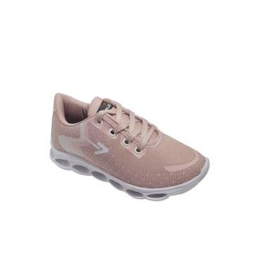 Imagem de Tenis Infantil Menina Led Luzes Cadarço Box 200 Leve Macio, 31, Nude, 