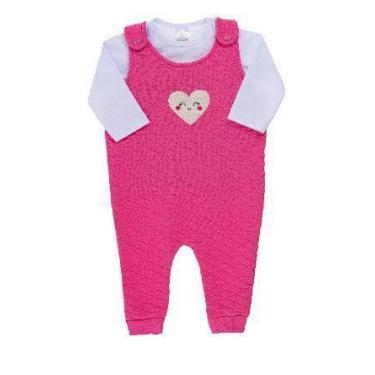Imagem de Macacão matelassê com blusa cotton infantil bebê Ralakids , M