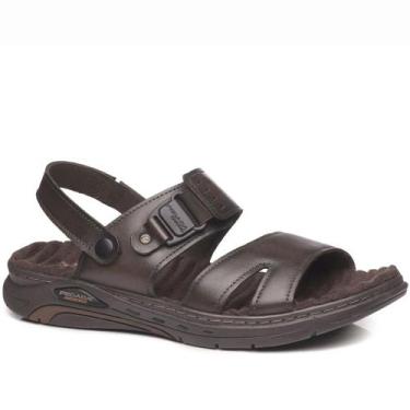Imagem de Sandalia pegada em couro ref 134503 masculino, 39, Marrom escuro