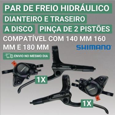 Imagem de Kit freio disco hidraulico dianteiro e traseiro shimano mt200 altus 17