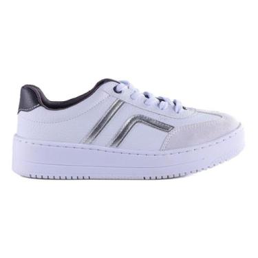 Imagem de Tênis casual ramarim branco/prata 24-91103, Branco, 36