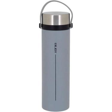 Imagem de ENJOY GARRAFA TÉRMICA 23x6x6cm 450ml INOX CINZA PAREDE DUPLA - HOMECO