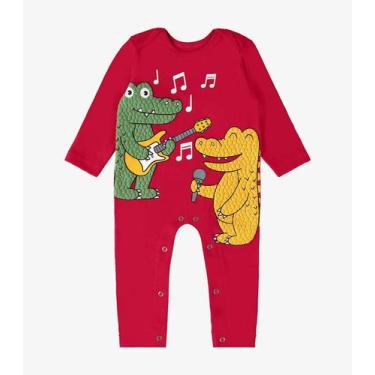 Imagem de Macacão Infantil Masculino Dino Rovi Kids Vermelho - Rovitex Kids