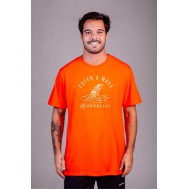 Imagem de Camiseta Masculina - Catch a wave - Laranja - Bordbless, P