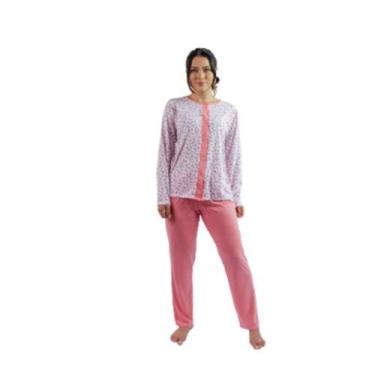 Imagem de Pijama Feminino Inverno Aberto com Botões 2021 Malha 50 a 54 - Formosa