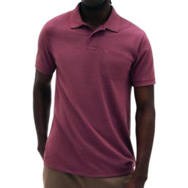 Imagem de Camisa Polo Masculina Hering MC Regular Marsala - 3M2A MNYEN, G, Bordô