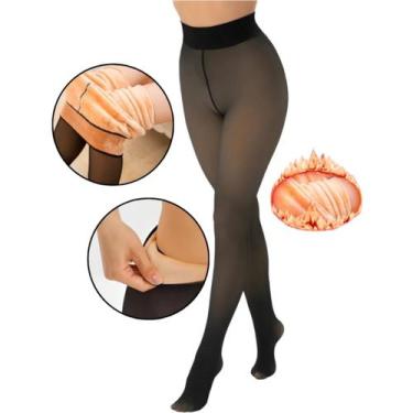 Imagem de Meia Calça Feminina De Lã Justa De Pelúciada Cintura Alta - Anj Modas,