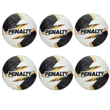 Imagem de Kit 6 Bola de Futebol de Campo Bravo Xxvi com Toque Macio e Alta Durabilidade Branco e Preto Penalty