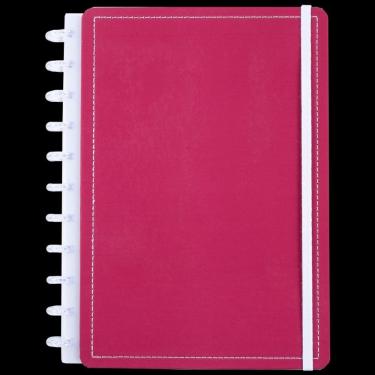 Imagem de Caderno com Discos Reposicionáveis W Wine Rose Wine Médio m Capa Dura 80 Folhas Rosa