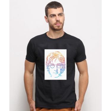 Imagem de Camiseta masculina Preta algodao John Lennon Desenho Arte The Beatles