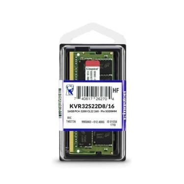 Imagem de Memória RAM para Notebook DDR4 16GB 3200MHz Kingston - KVR32S22S8/16