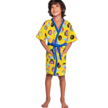 Imagem de Roupão de Banho de Menino Aveludado Infantil Kids Divertido - Lepper, 