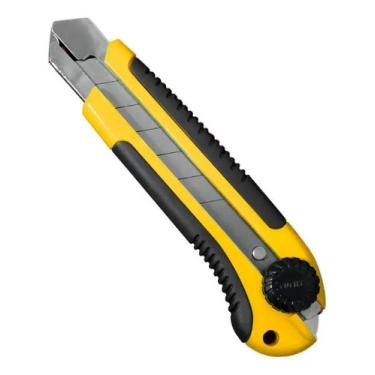 Imagem de Estilete Profissional Fertak Emborrachado Com Trava 25mm