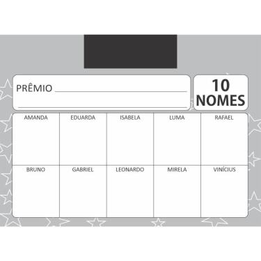 Imagem de Cartela de Rifa Tamoio com 10 Nomes Pacote com 50 Cartelas para Sorteios e Rifas